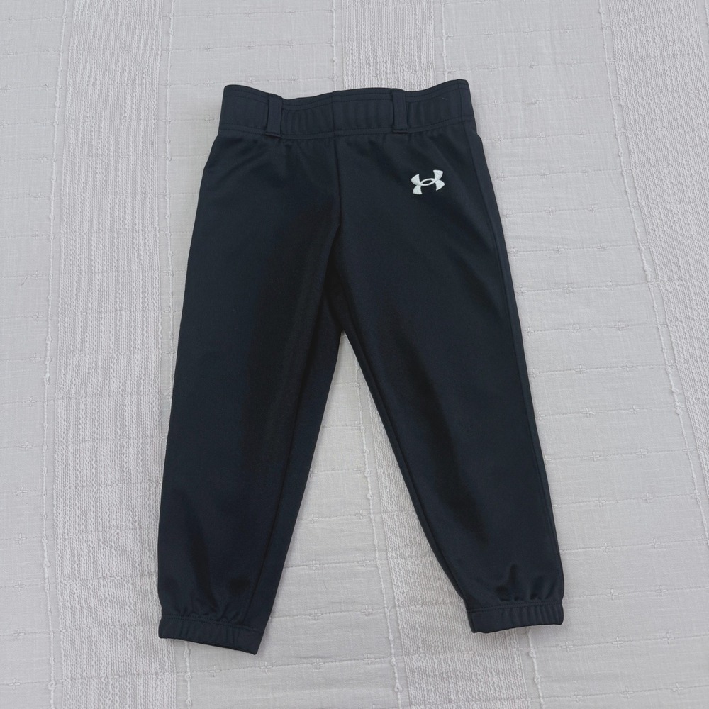 Under Armour Baseball Pants Youth YXS Black Elastic Hem Athletic Sportswear